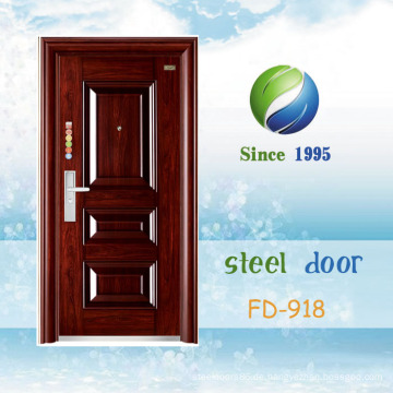 China Günstigstes einzelnes Stahlsicherheits-Tür-Metalltür-Eisen-Tür-Tür-Zimmer-Tür (FD-918)